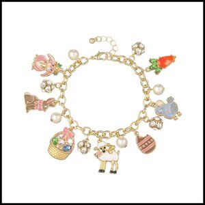Easter Charm Bracelet Festive Holiday Party Gift Elegant Metal Chain Style